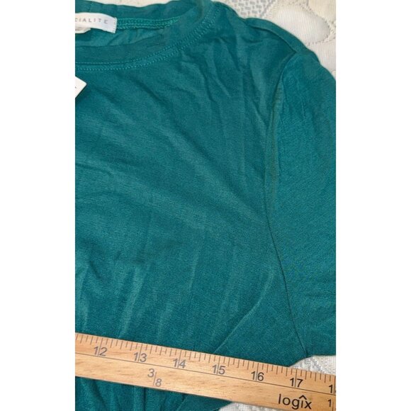 Teal Long Sleeve Dress By Socialite XL With Draped Knot Detail - Picture 8 of 10